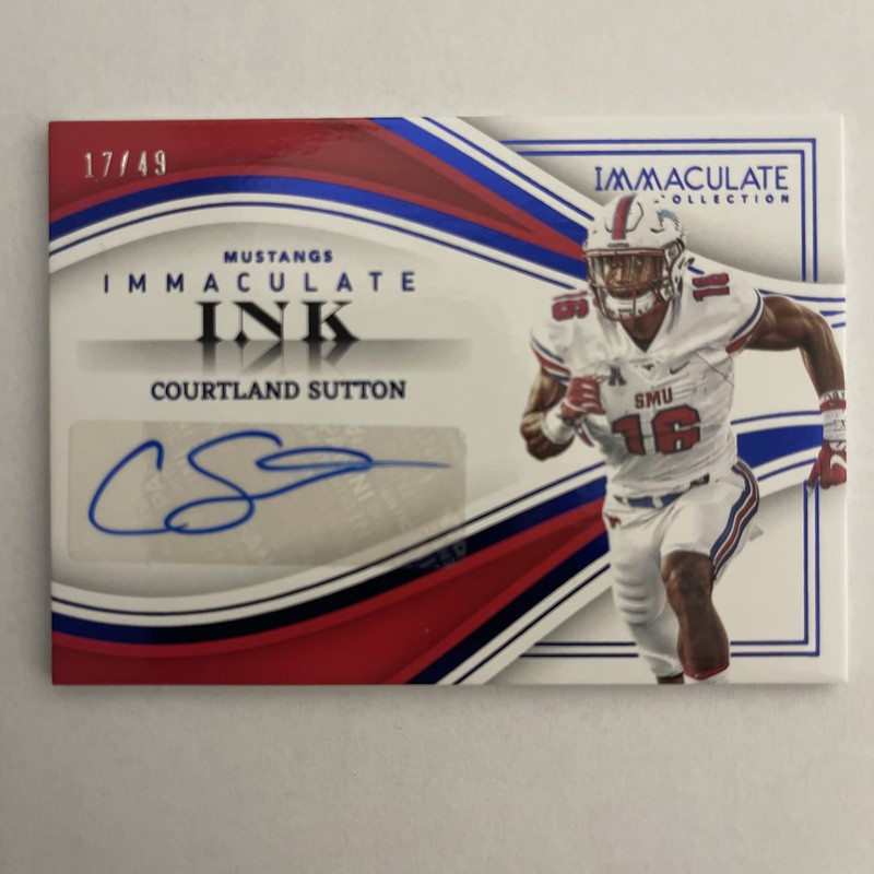 2023 Panini Football Immaculate Ink Courtland Sutton Auto 17/49 SMU/Broncos