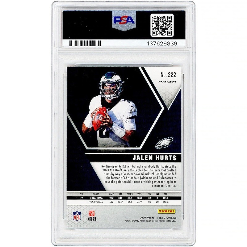 Jalen Hurts Philadelphia Eagles 2020 Panini Mosaic Camo Pink Mosaic #222 PSA 10  view 2
