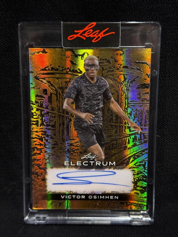 VICTOR OSIMHEN 2024 LEAF ELECTRUM SOCCER GOLD ENCASED AUTOGRAPH AUTO SERIAL #1/1