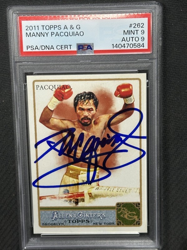 Manny Pacquiao 2011 Topps Allen Ginter Auto Hand Signed PSA 9 Auto 9 #262