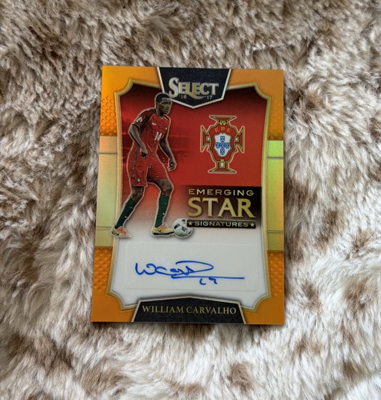 2016 Select William Carvalho Emerging Star Signatures Orange Auto /75 Portugal