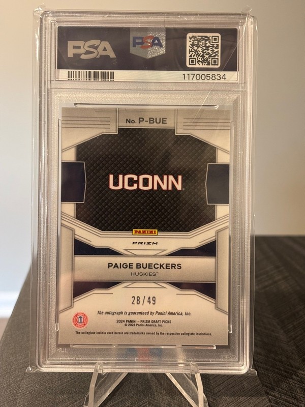 2024-25 Prizm Draft Picks-Penmanship Paige Bueckers Orange Pulsar /49 -  PSA 10 view 2