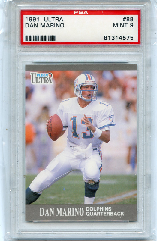1991 FLEER ULTRA #88 DAN MARINO, MIAMI DOLPHINS, HOF - PSA 9 MINT (14575)