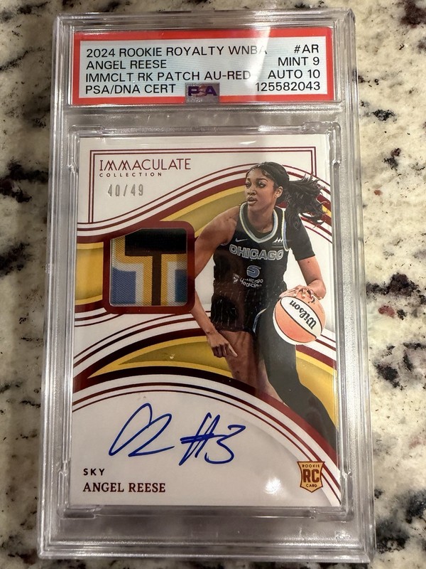 2024 Panini WNBA Rookie Royalty Angel Reese Immaculate Patch Auto RC PSA 10/9