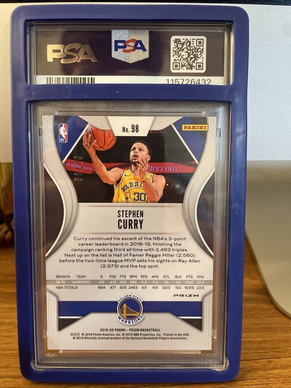 2019 Panini Prizm Stephen Curry Fast Break Prizm-Bronze Psa 9 #98 08/29 view 2