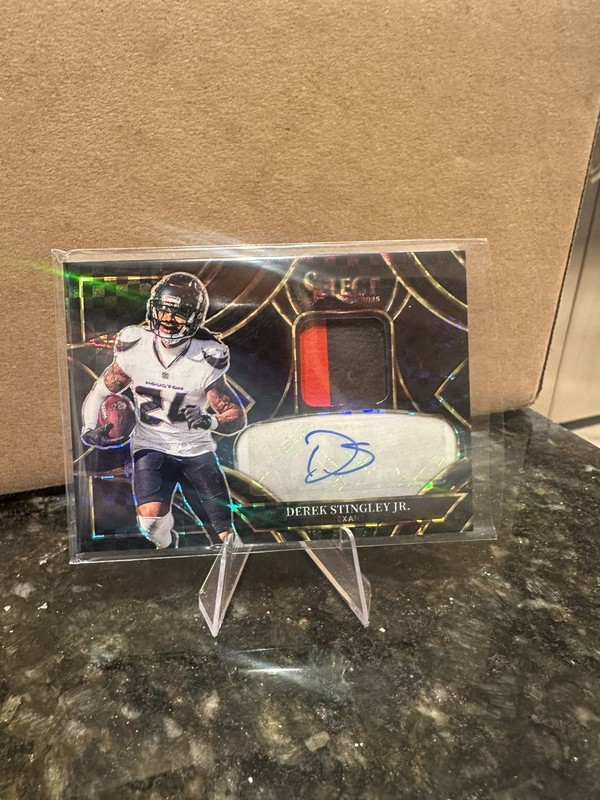 2025 Panini Select Derek Stingley Jr. Black Prizm Patch Auto 1 Of 1 #1/1 ~Texans