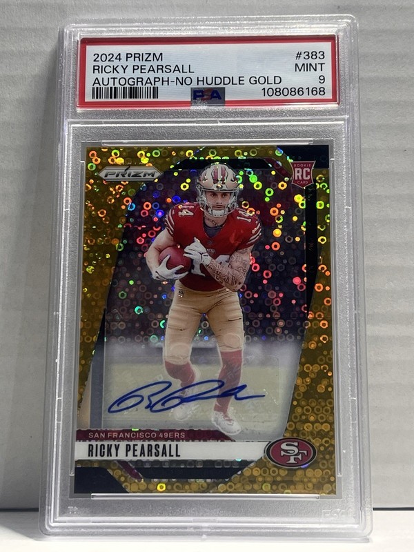 2024 Prizm Ricky Pearsall Auto No Huddle Gold /10 PSA 9