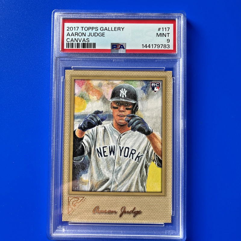 2017 Topps Gallery Portrait Aaron Judge Rookie Card RC #117 Gold Parallel PSA9