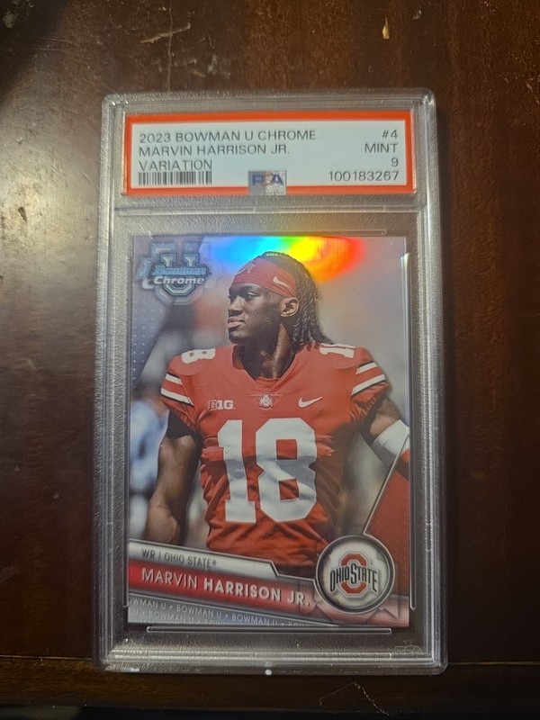 Marvin Harrison Jr (RC) PSA 9 Variation SP Cardinals WR 2023 Bowman Chrome U