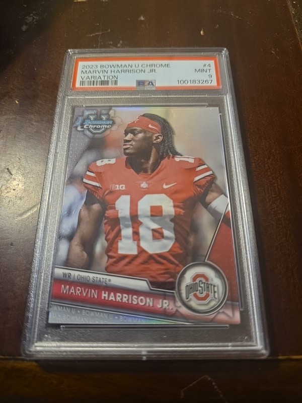 Marvin Harrison Jr (RC) PSA 9 Variation SP Cardinals WR 2023 Bowman Chrome U view 2