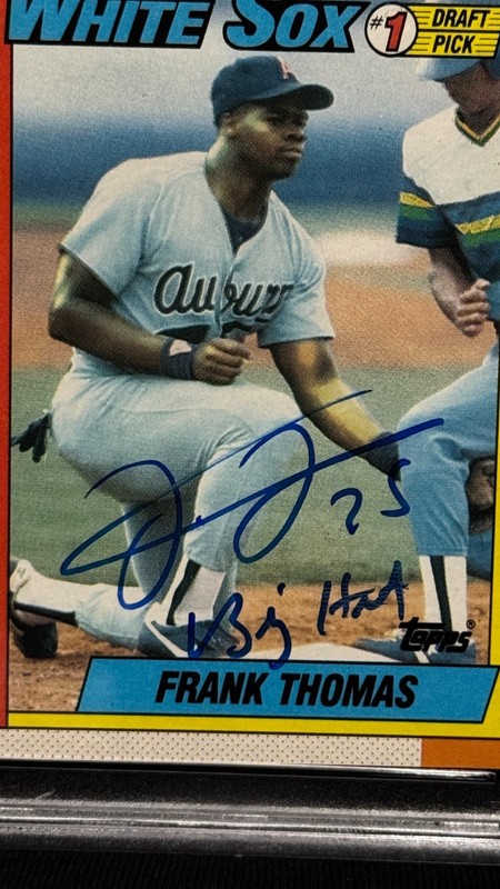 FRANK THOMAS BIG HURT WHITE SOX 1990 TOPPS ROOKIE #414 SIGNED AUTO MINT PSA 9 7 view 2