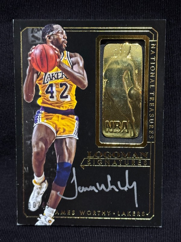 JAMES WORTHY LAKERS 2014 15 NATIONAL TREASURES GOLD LOGOMAN SIGNATURES AUTO #/49