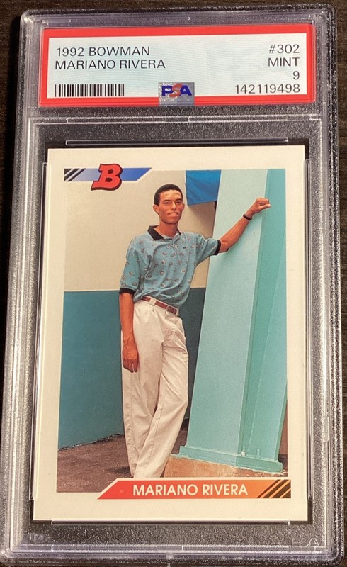1992 Bowman Mariano Rivera Rookie RC #302 PSA 9 Mint HOF New York Yankees 