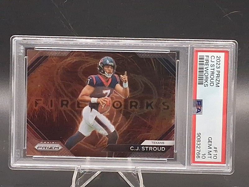 2023 PANINI PRIZM FIREWORKS PRIZM #F10 CJ STROUD ROOKIE RC PSA 10