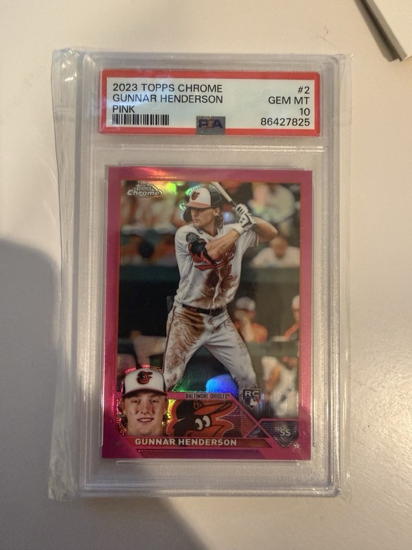 2023 Topps Chrome Gunnar Henderson Rookie #2 Pink Refractor PSA10 GEM MT