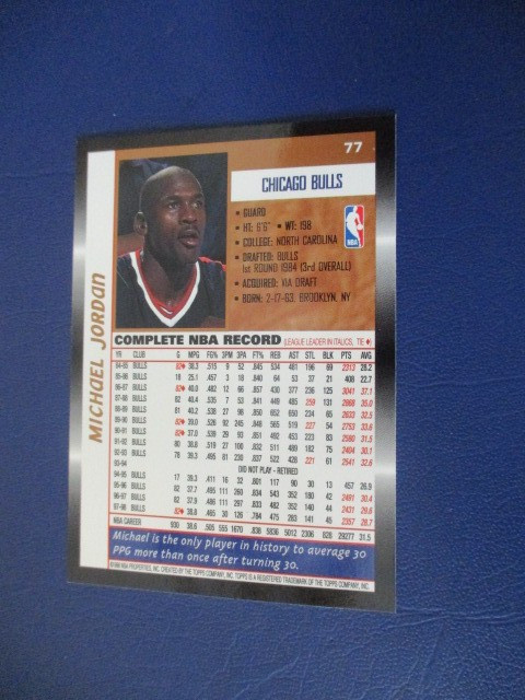 1998-99 Topps - Michael Jordan #77 view 2