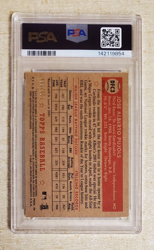 2006 Topps '52 Chrome Albert Pujols Refractor Debut Flashbacks PSA 9 MINT /552 view 2