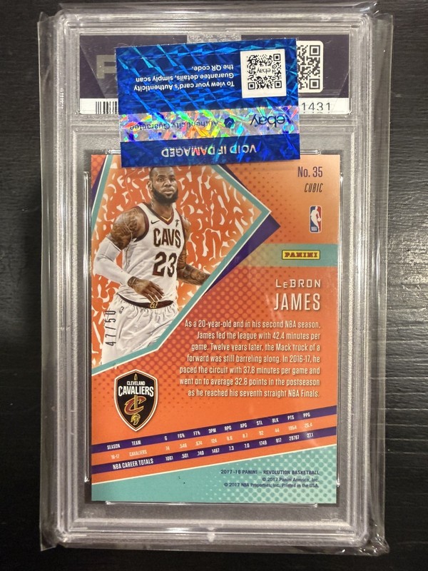 2017-18 Revolution Cubic #35 LeBron James card /50 PSA 10 view 2