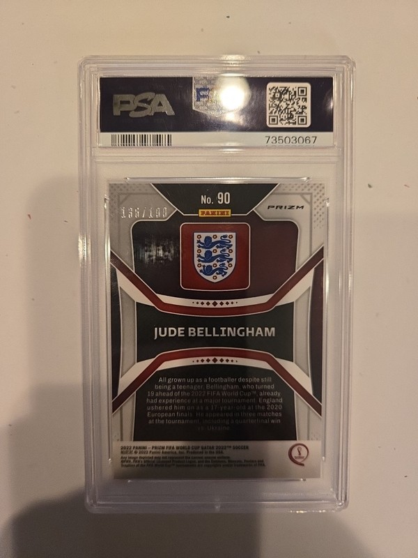 2022 Panini Prizm England Jude Bellingham Real Madrid PSA 9 /199 view 2