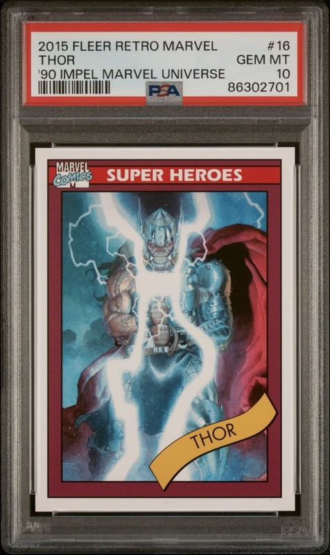 2015 Fleer Retro Marvel '90 Impl. Mrvl. Unvrs. #16 Thor PSA 10 💎 🔥RARE🔥