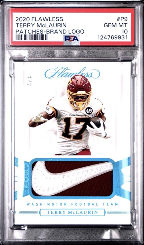 Terry Mclaurin 2020 Flawless Football Game Worn Nike Swoosh Patch Psa 10 /2