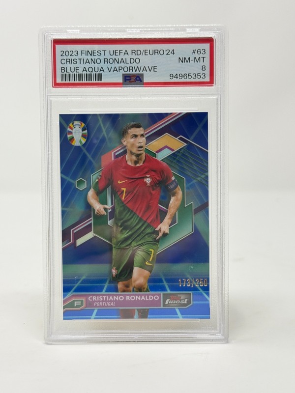 2023 Topps Finest Road to UEFA Euro 2024 - Cristiano Ronaldo #63 Blue & Aqua...