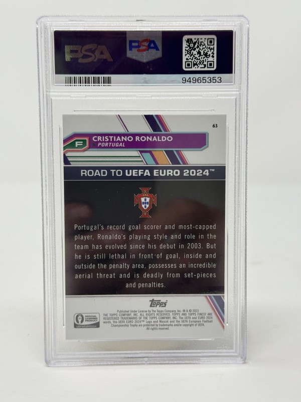 2023 Topps Finest Road to UEFA Euro 2024 - Cristiano Ronaldo #63 Blue & Aqua... view 2