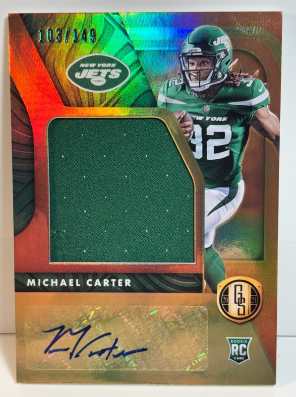 2021 Panini "Gold Standard" Rookie MICHAEL CARTER #RJJ-MC - Auto Patch RC /149