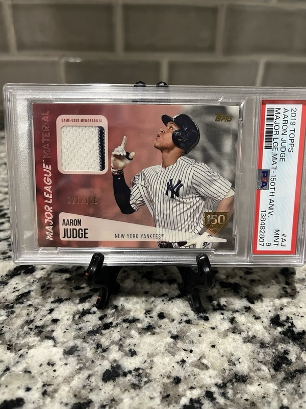 2019 Topps Aaron Judge Game Worn Material 150th Anniversary #/150 PSA 9 POP 1