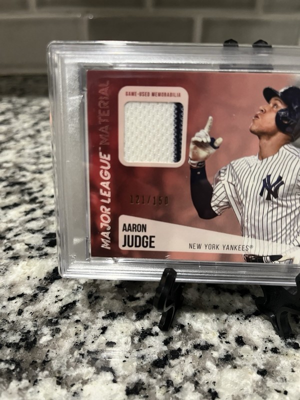 2019 Topps Aaron Judge Game Worn Material 150th Anniversary #/150 PSA 9 POP 1 view 2