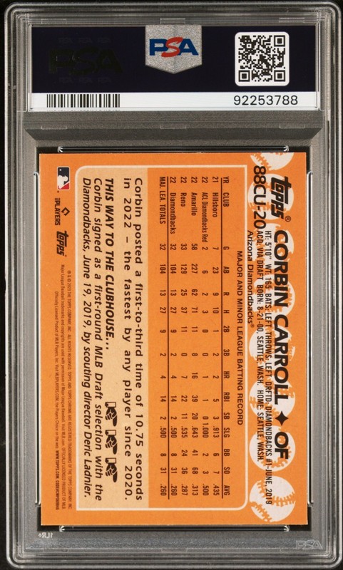Corbin Carroll 2023 Topps Chrome Update RC PSA 10🔥 Diamondbacks view 2
