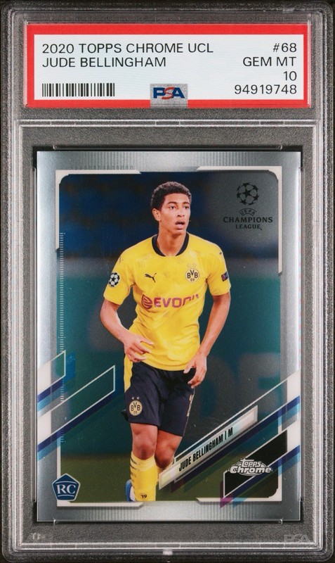 2020-21 Topps Chrome UEFA JUDE BELLINGHAM #68 RC Rookie ENGLAND PSA 10 GEM MINT