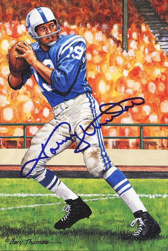 *MINT* 1997 Johnny Unitas Signed Goal Line Art Card GLAC PSA/DNA