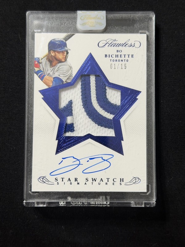 2020 Panini Flawless Star Swatch Bo Bichette Patch Auto /15 - FIRST ON PRINT