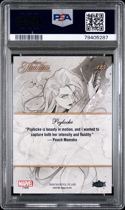 2019 Flair Marvel #125 Psylocke PSA 10 💎 🔥RARE🔥 view 2