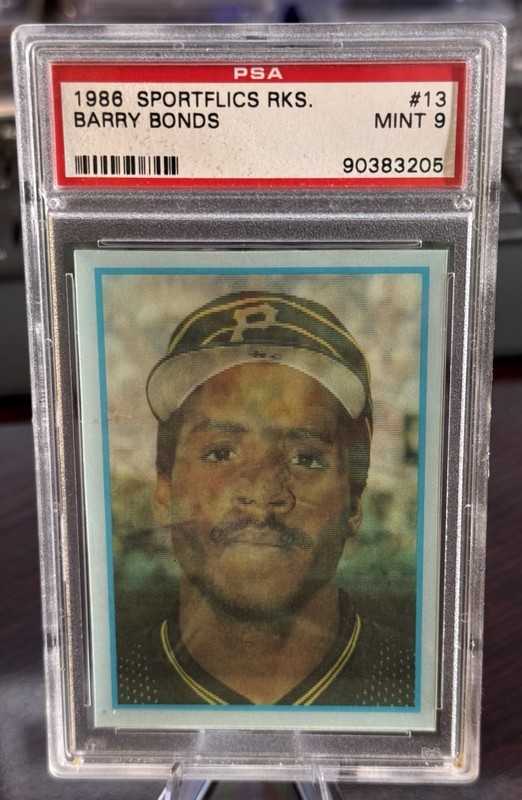 1986 Sportflics Rookies Barry Bonds #13 PSA Mint 9 Rookie RC (205) view 1