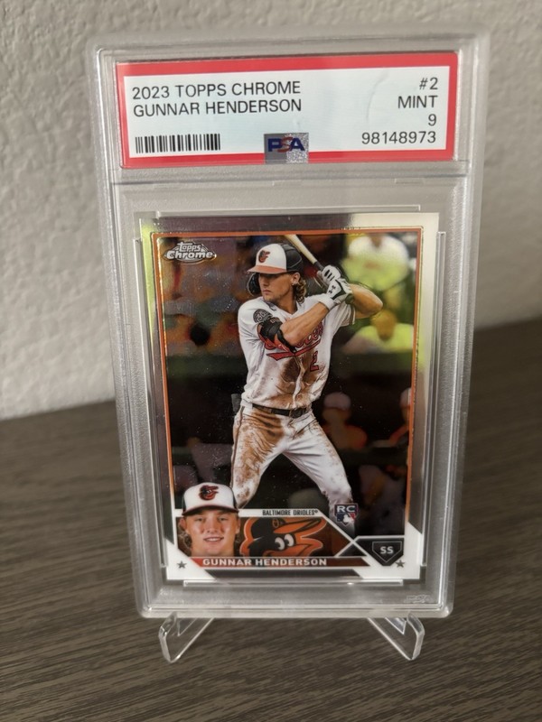 Topps 2023 Chrome Logofractor Rookie Gunnar Henderson #2 PSA 9 Orioles