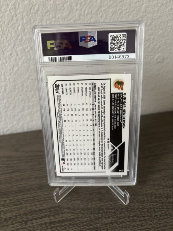 Topps 2023 Chrome Logofractor Rookie Gunnar Henderson #2 PSA 9 Orioles view 2
