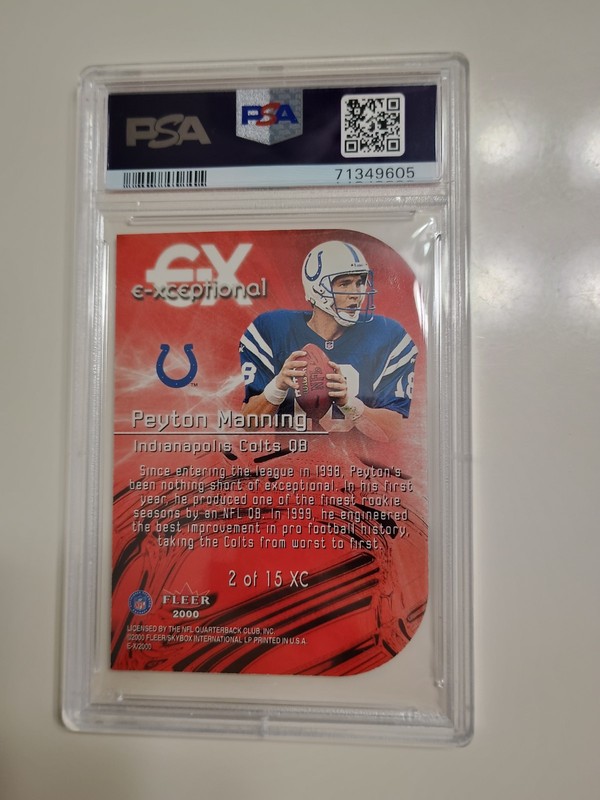 2000 E-X E-Xceptional Peyton Manning Red PSA 9 Jambalaya Like Insert view 2
