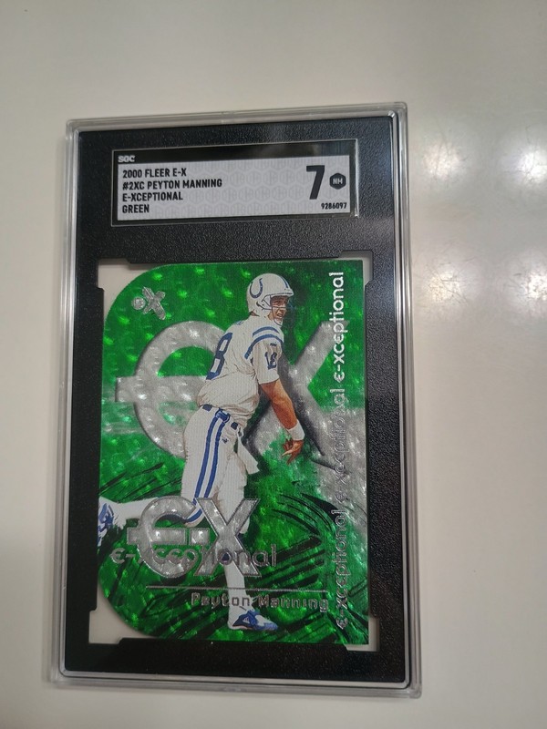 2000 E-X E-Xceptional Peyton Manning Green Rare SGC 7 Jambalaya Like Insert 