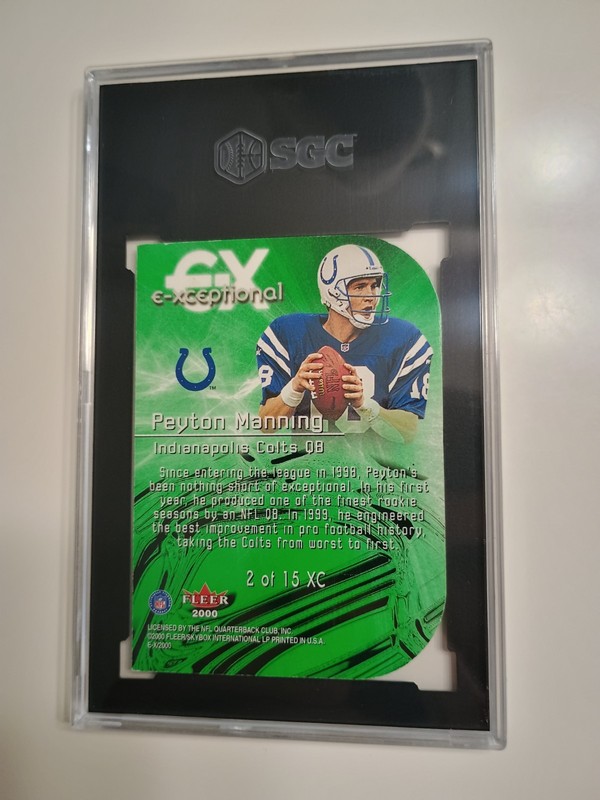 2000 E-X E-Xceptional Peyton Manning Green Rare SGC 7 Jambalaya Like Insert  view 2