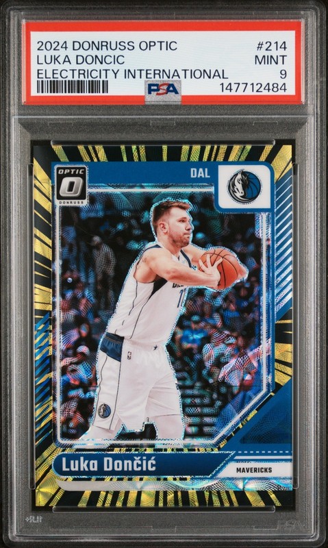 2024 Panini Donruss Optic Luka Doncic #214 Electricity Intl /75 PSA 9