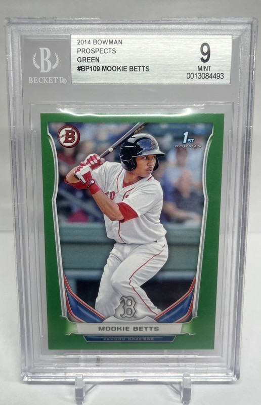 2014 Bowman Prospects Mookie  Betts #BP109, Green 108/199, BGS 9