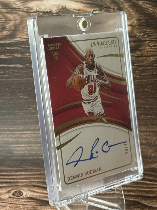 2023-24 Immaculate Collection Dennis Rodman On-Card Auto /75 IS-ROD Bulls HOF view 2