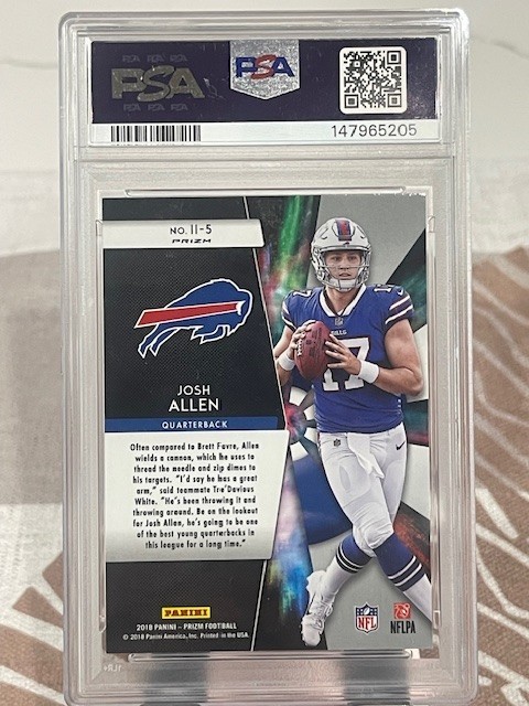 2018 Panini Prizm Instant Impact - Josh Allen #II-5 PSA 9 view 2