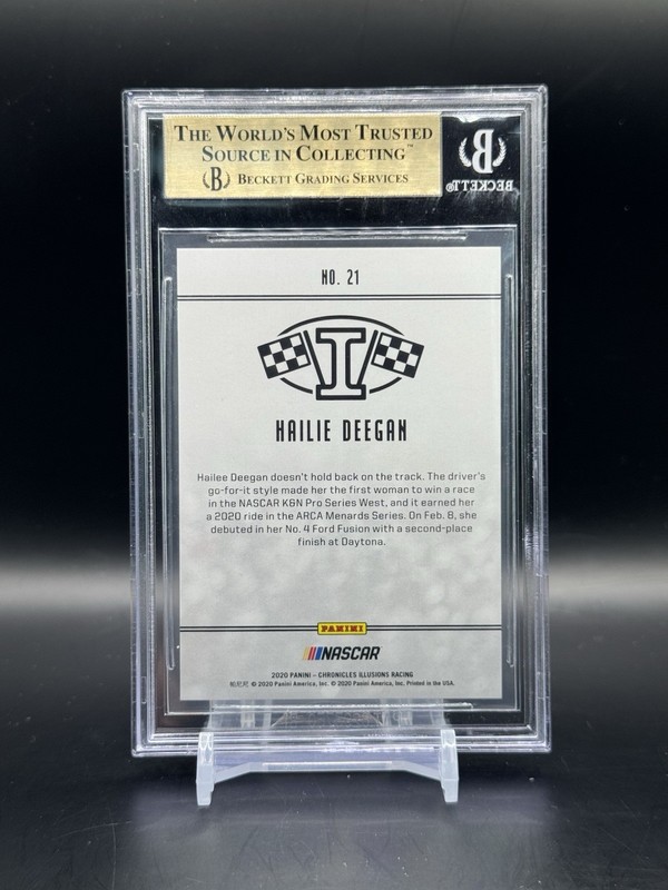 2020 Panini Chronicles Illusions Hailie Deegan #21 Red /99 BGS 9.5 view 2