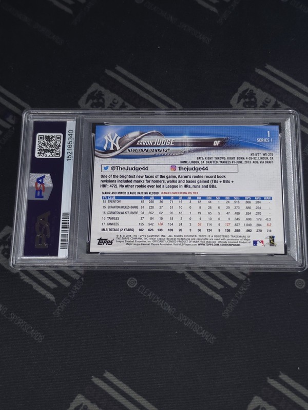2018 Topps - Future Stars Aaron Judge #1 - PSA 10 view 2