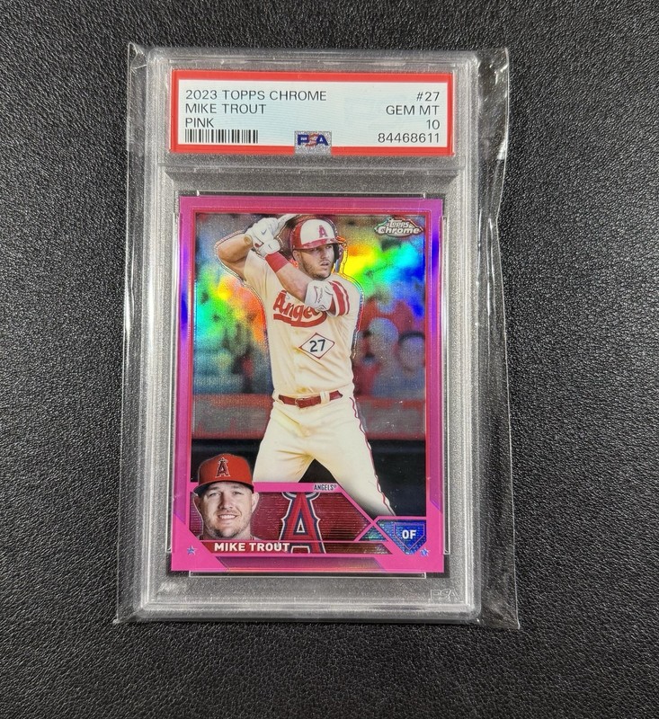 2023 Topps Chrome Mike Trout Pink Refractor #27 Angels PSA 10 GEM MINT