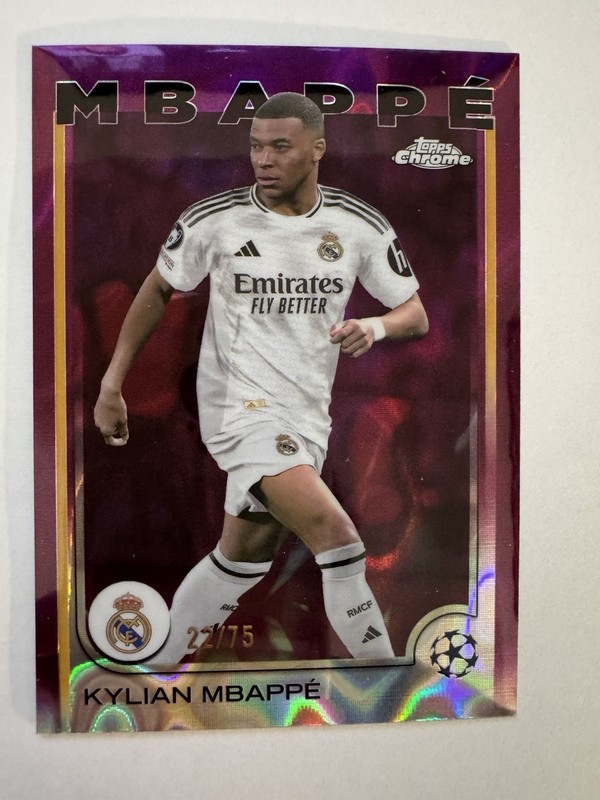 2024-25 Topps Chrome - Kylian Mbappe - Magenta Purple Lava Refractor /75