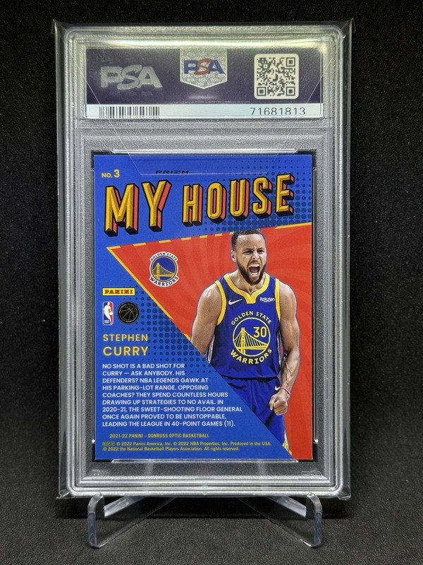 2021-22 Donruss Optic My House Holo #3 Stephen Curry Warriors PSA 10 GEM MT view 2